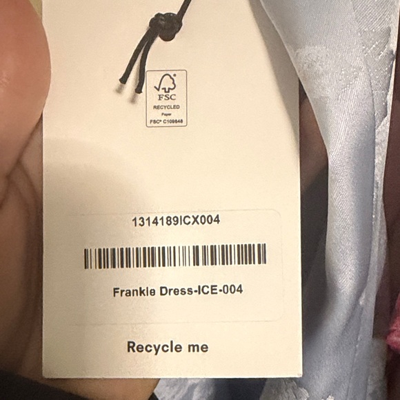 Reformation Frankie silk dress in ice - Picture 4 of 4